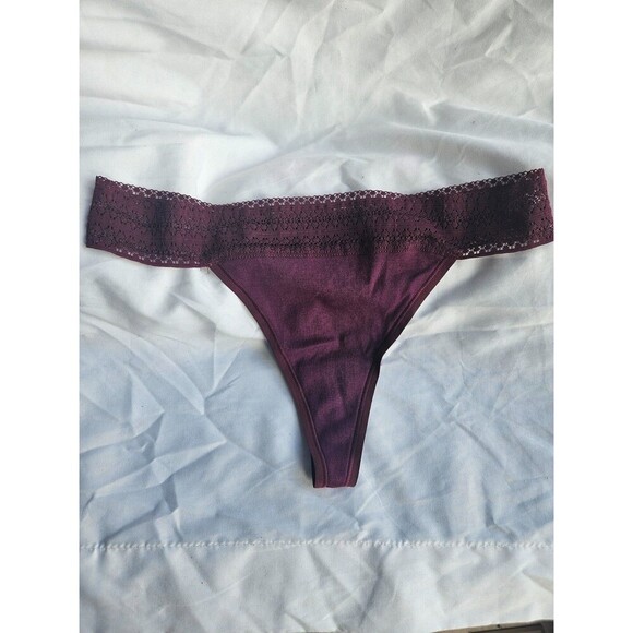Victoria's Secret Other - Vintage VICTORIA'S SECRET 100% Cotton Thick Lace  Band Thong Panty M NWT
